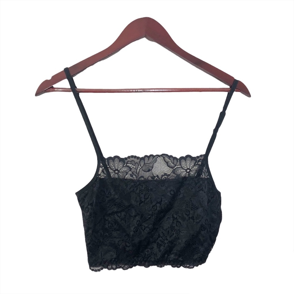 Black Lace Crop Top